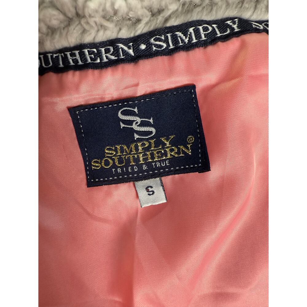 Simply Southern Fleece Teddy Vest Pink Small Warm Soft Sleeveless Jacket Cuddly - Picture 6 of 8